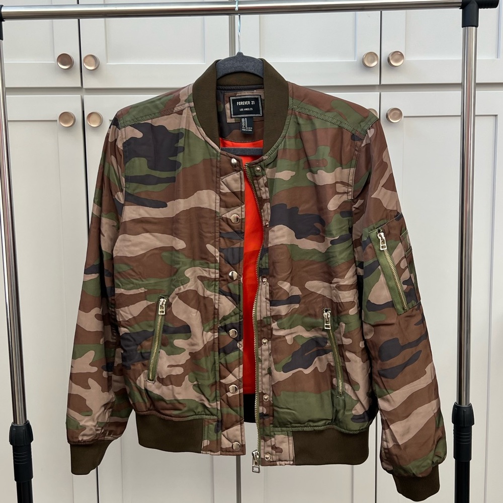 Forever 21 Camouflage  Bomber Jacket